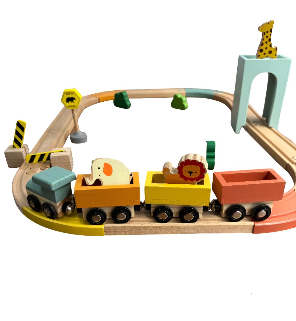 Wooden Train Track Set